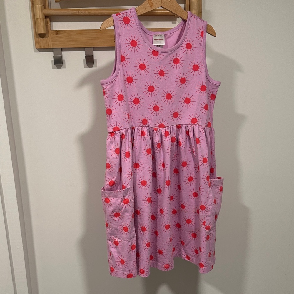 Hannah Andersson Pink and Red Sunburst Kids Dress